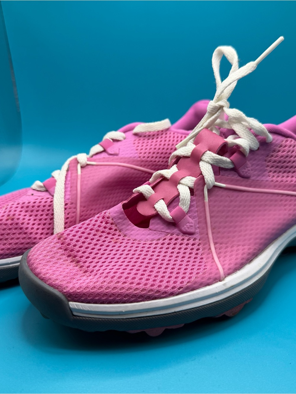 Nike Women’s Pink Mesh Athletic Sneakers with White Laces